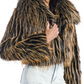 Brown Black Faux Fur Coat