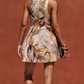 Floral Jacquard Sleeveless Mini Dress