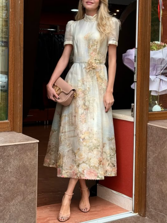 The Linen Picnic Midi Dress