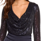 Leon Beaded Cowlneck Top