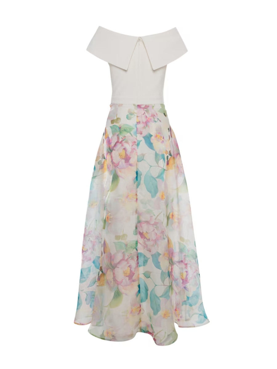 Off Shoulder Long Print Floral Dress