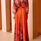 Elegant V-neck Chiffon Maxi Dress