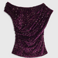 Velvet Sleeveless Sequin Drape Top and Trousers Set