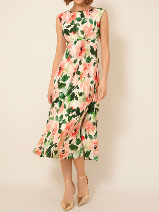 Spring Blooms Sleeveless Midi Dress