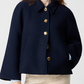 Cropped Wool-blend Swing Coat