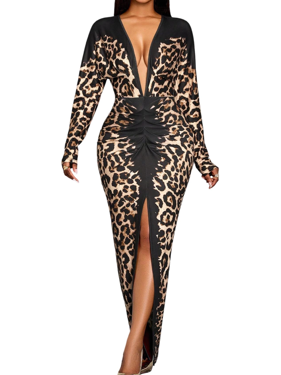 Women's Leopard Print Body Dress