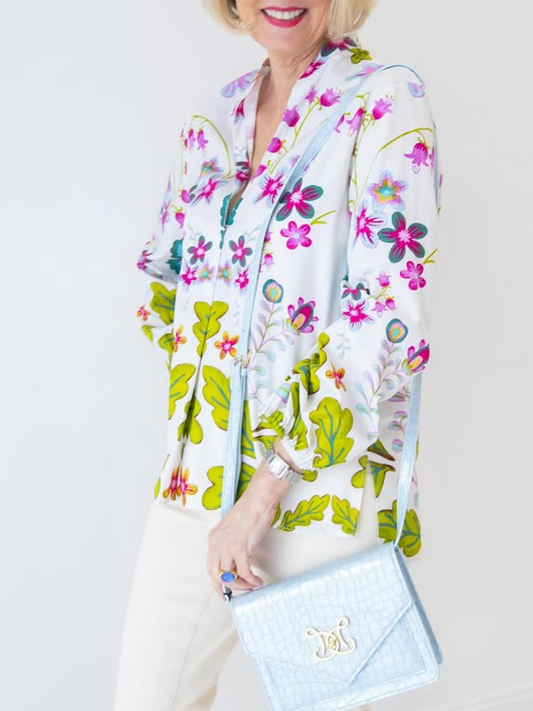 Vibrant Floral Print Blouse