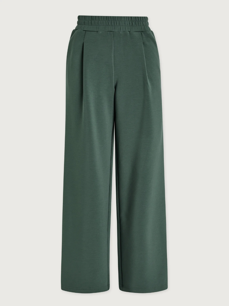 Sweatshirt and Wide-Leg Pants Stretch Two-Piece Set