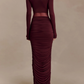 Slinky Long Sleeve Maxi Dress