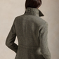Suede-Trim Herringbone Jacket