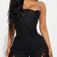 Black Lace Carmen Corset Pant Set