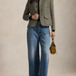 Suede-Trim Herringbone Jacket
