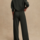 High-Neck Side Zipper Sweatshirt and Pants Set