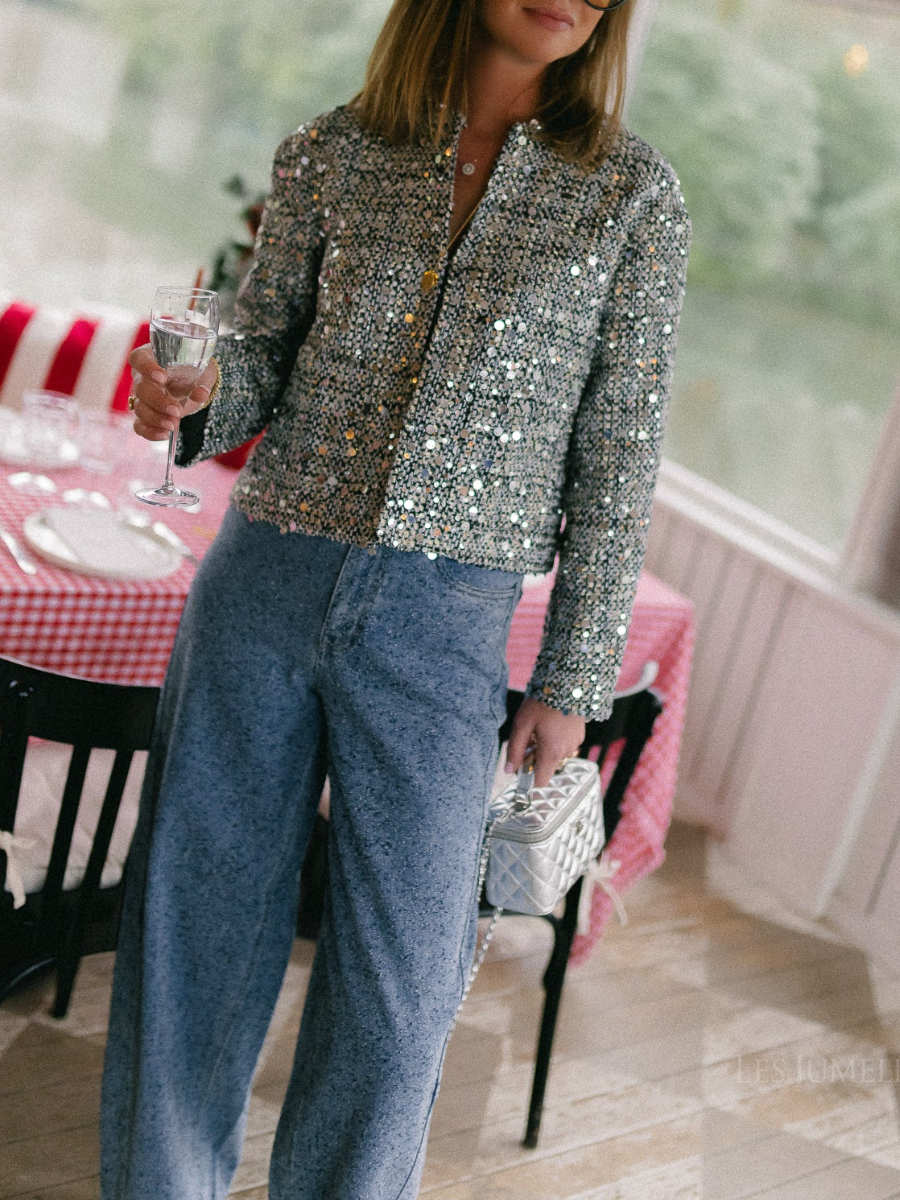 Silver Vivian Sequin Jacket