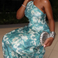 Elegant Halter Neck Floral Dress