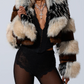 Portia Cropped Faux Fur Jacket