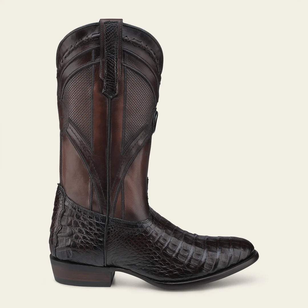 Men's Western Cowboy Caiman Leather Boots