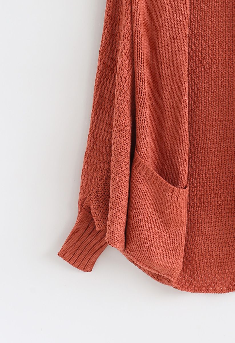 OPEN FRONT DRAPE KNIT CARDIGAN