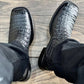 Black Vintage Crocodile Boots