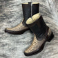 Handmade Python Print Cowboy Boots Z2