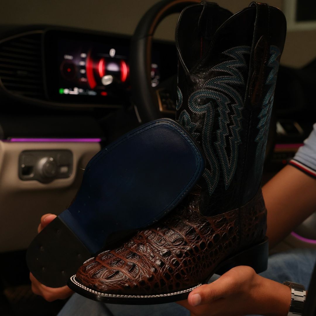 Chocolate Brown Caiman Boots (Free shipping)