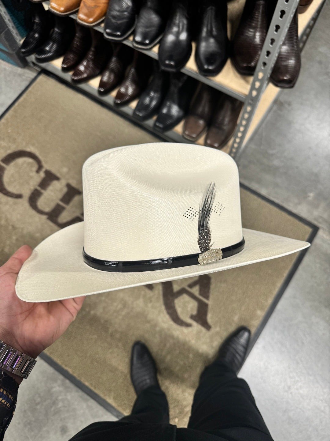 Vintage Feather Western Cowboy Hat