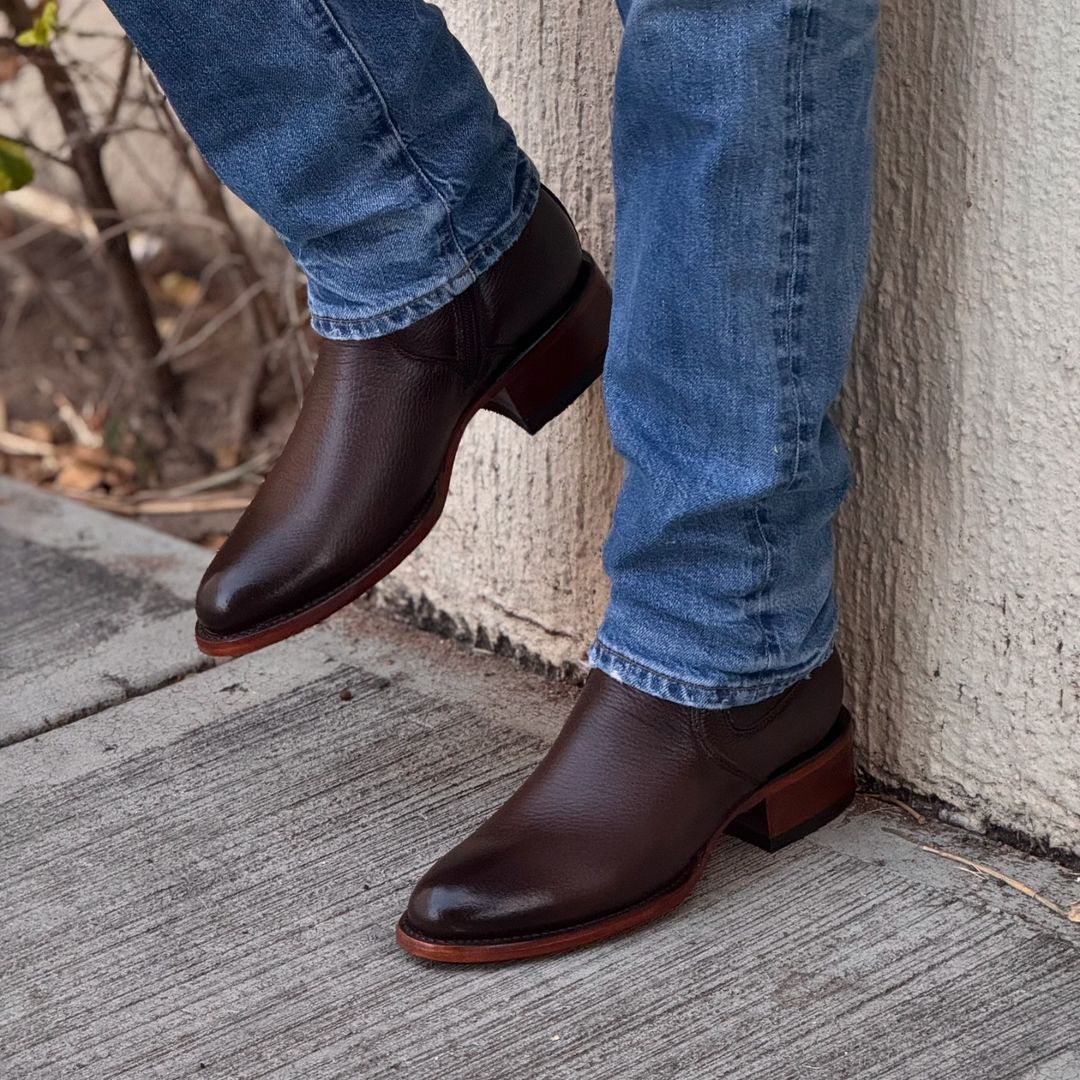 Men's Brown Deerskin Ankle Boots