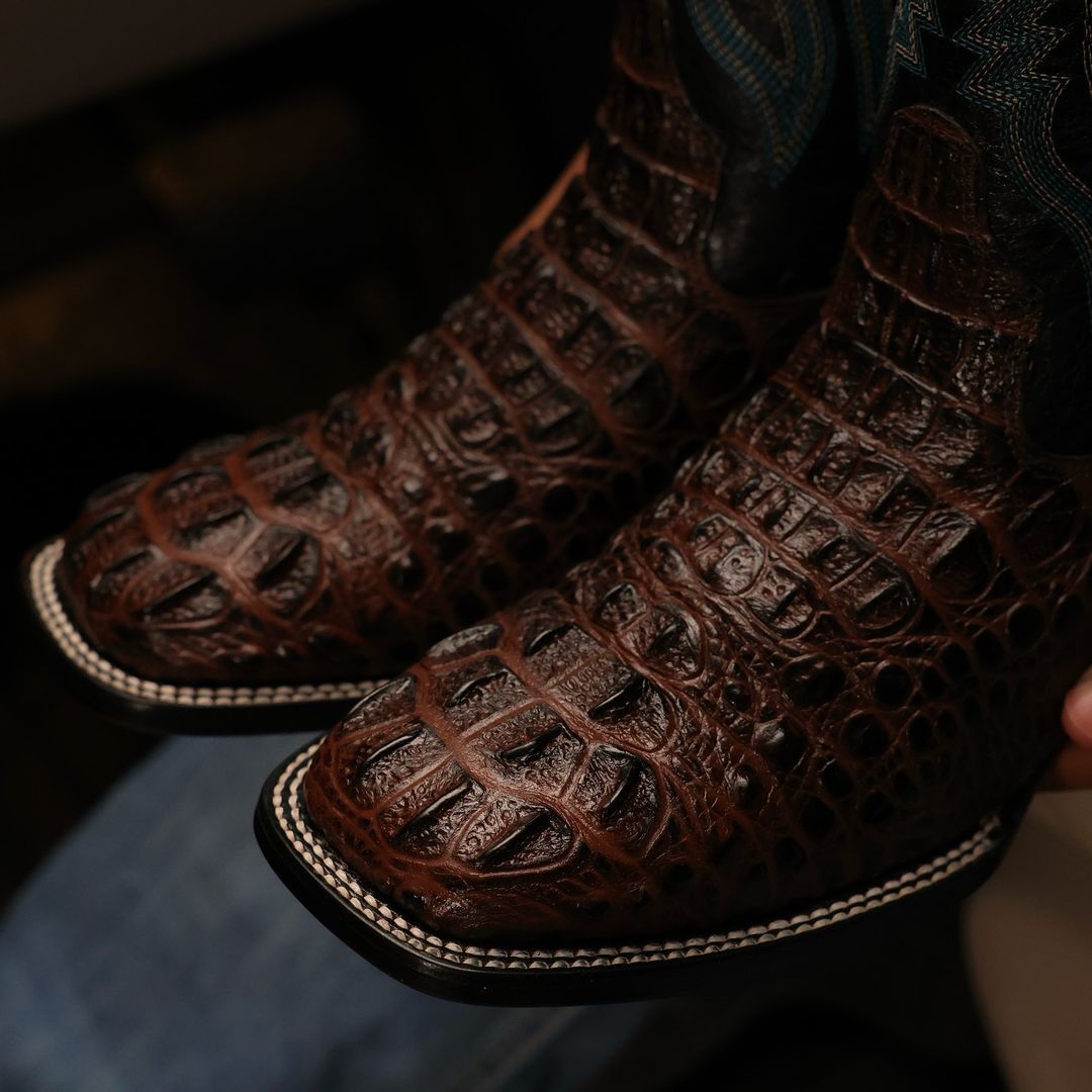 Chocolate Brown Caiman Boots (Free shipping)