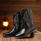 Men's Embroidered Vintage Square Toe Cowboy Boots