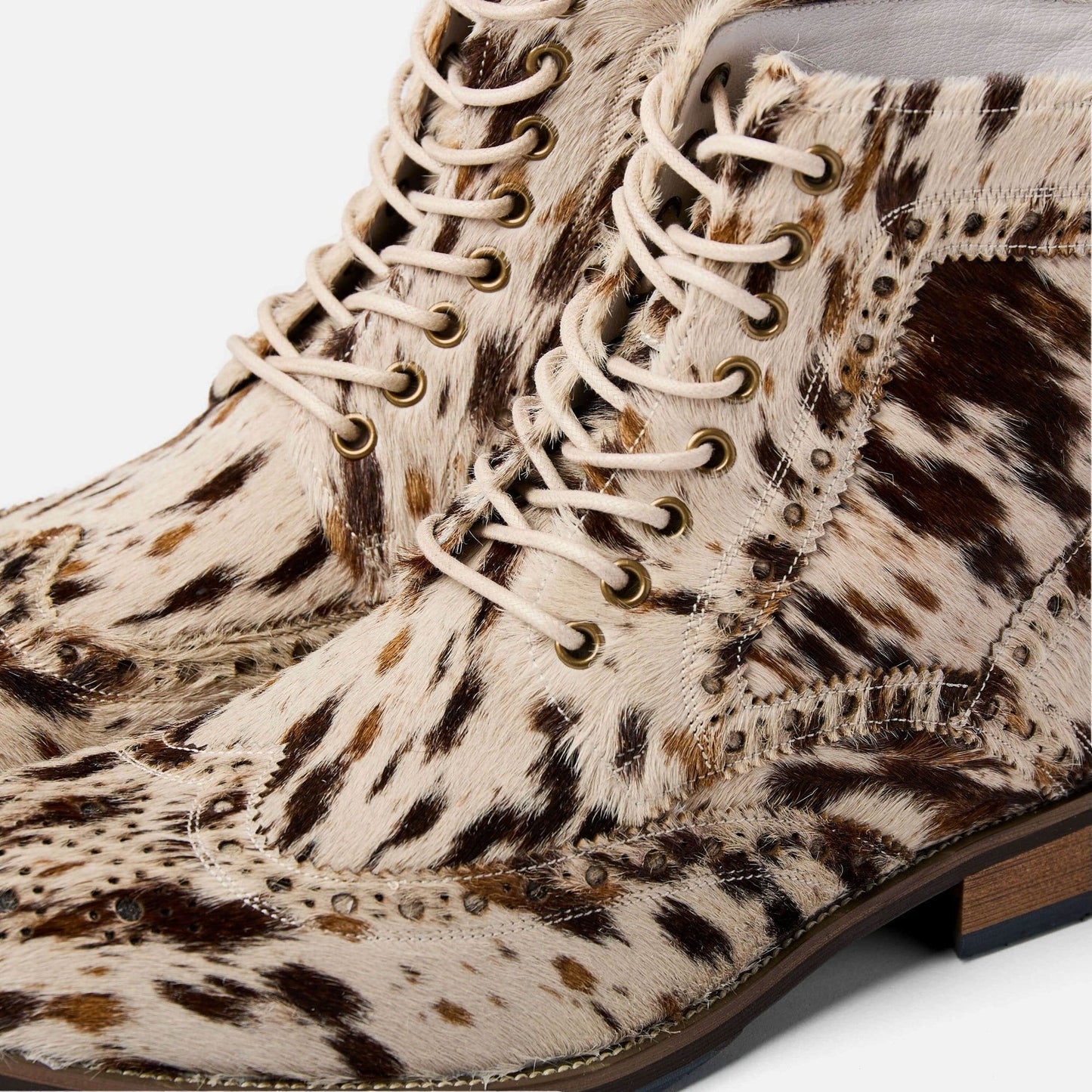 Belmont Appaloosa Wingtip Combat Boots