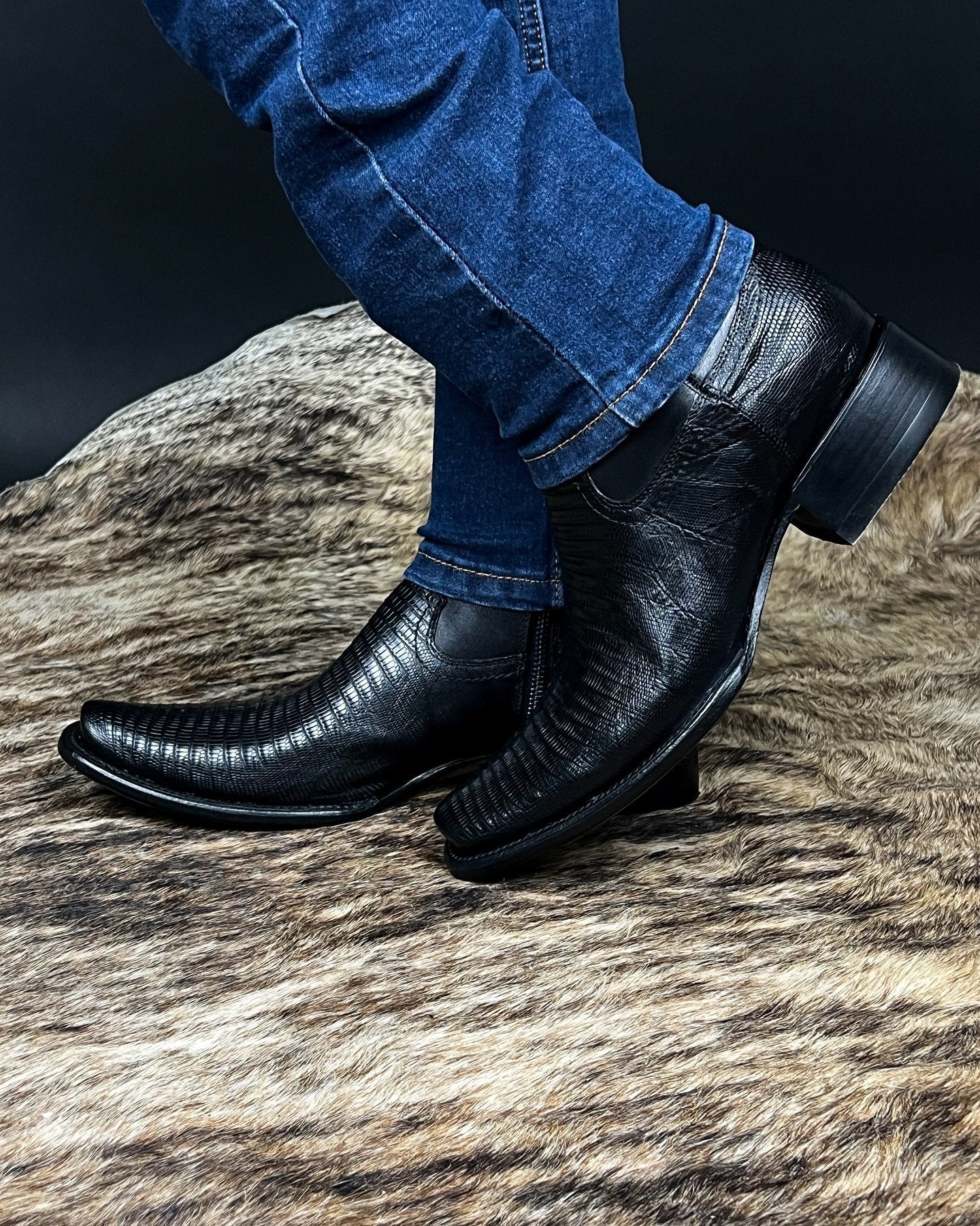 Black Crocodile Handmade Leather Boots