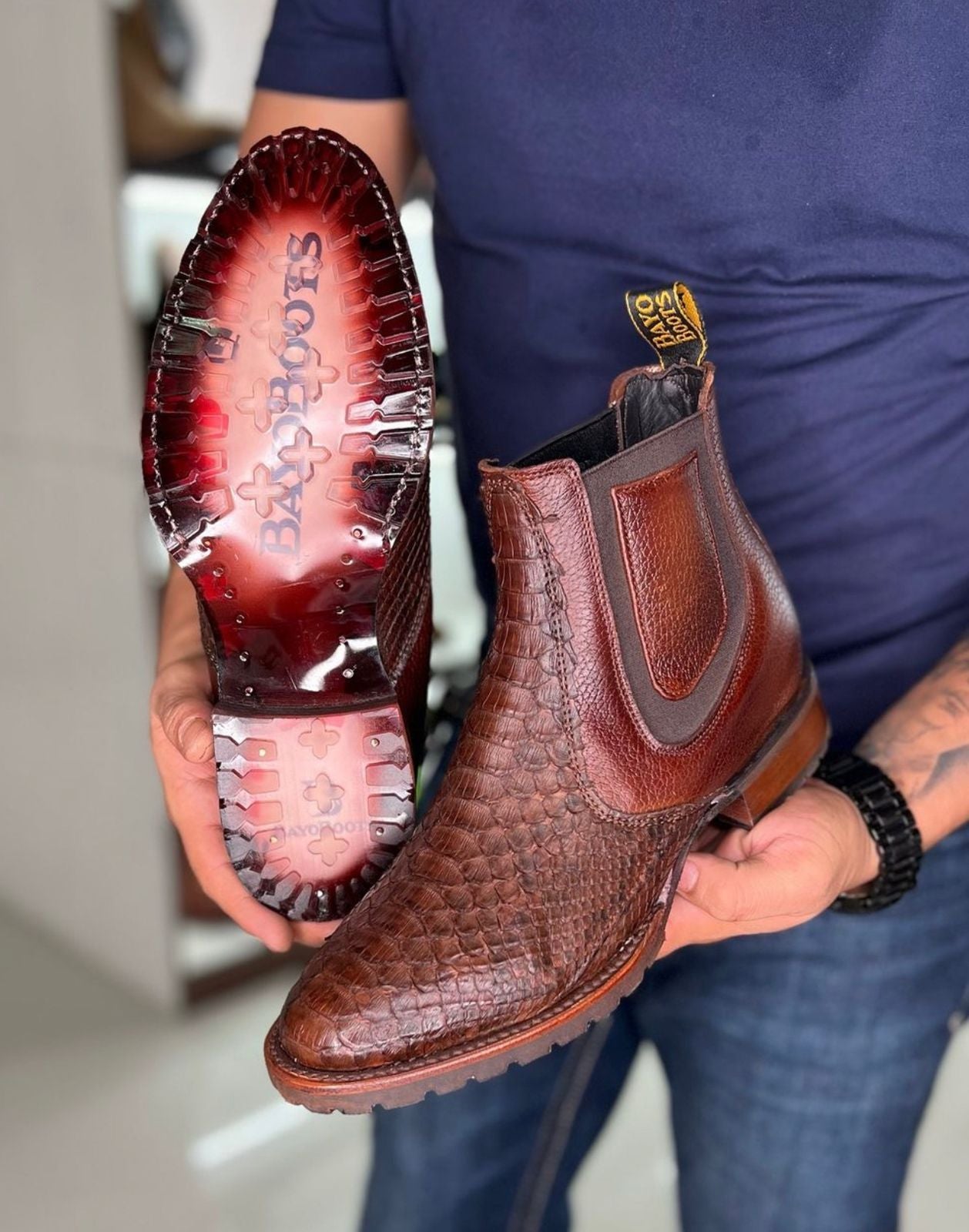 Men's Handmade Crocodile Leather Ankle Boots(Buy 2 Free Shipping✔️)