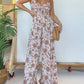 Floral Suspender Wide Leg Jumpsuit