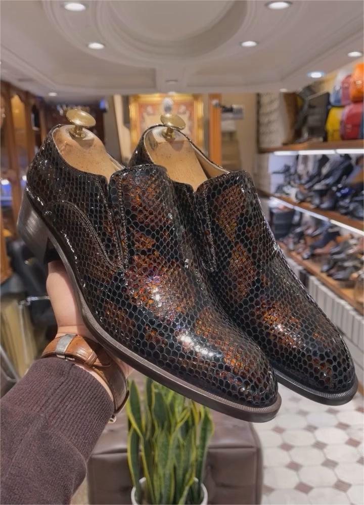 (⏰Last Day Promotion $8 OFF)Laceless Anti-wrinkle Snakeskin Shoes