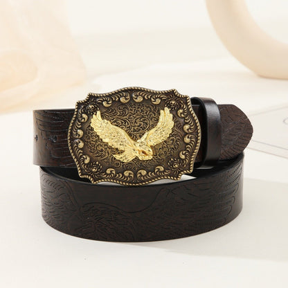 Mens Eagle Leather Belt