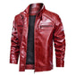 Men's Stand Collar Leather Jacket