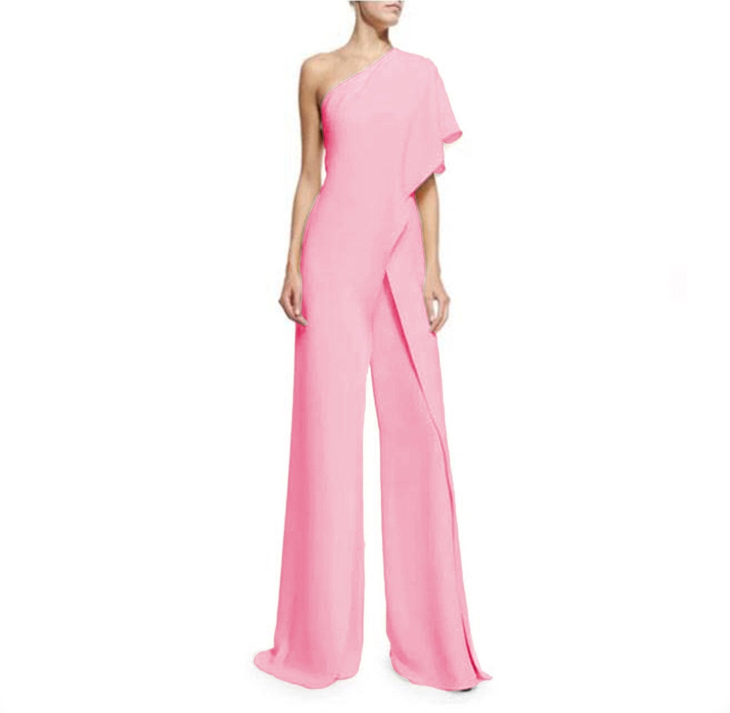 One-shoulder Shawl Sleeve Jumpsuit