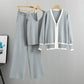 Knit Cardigan Camisole Wide Leg Pants Three Piece Set