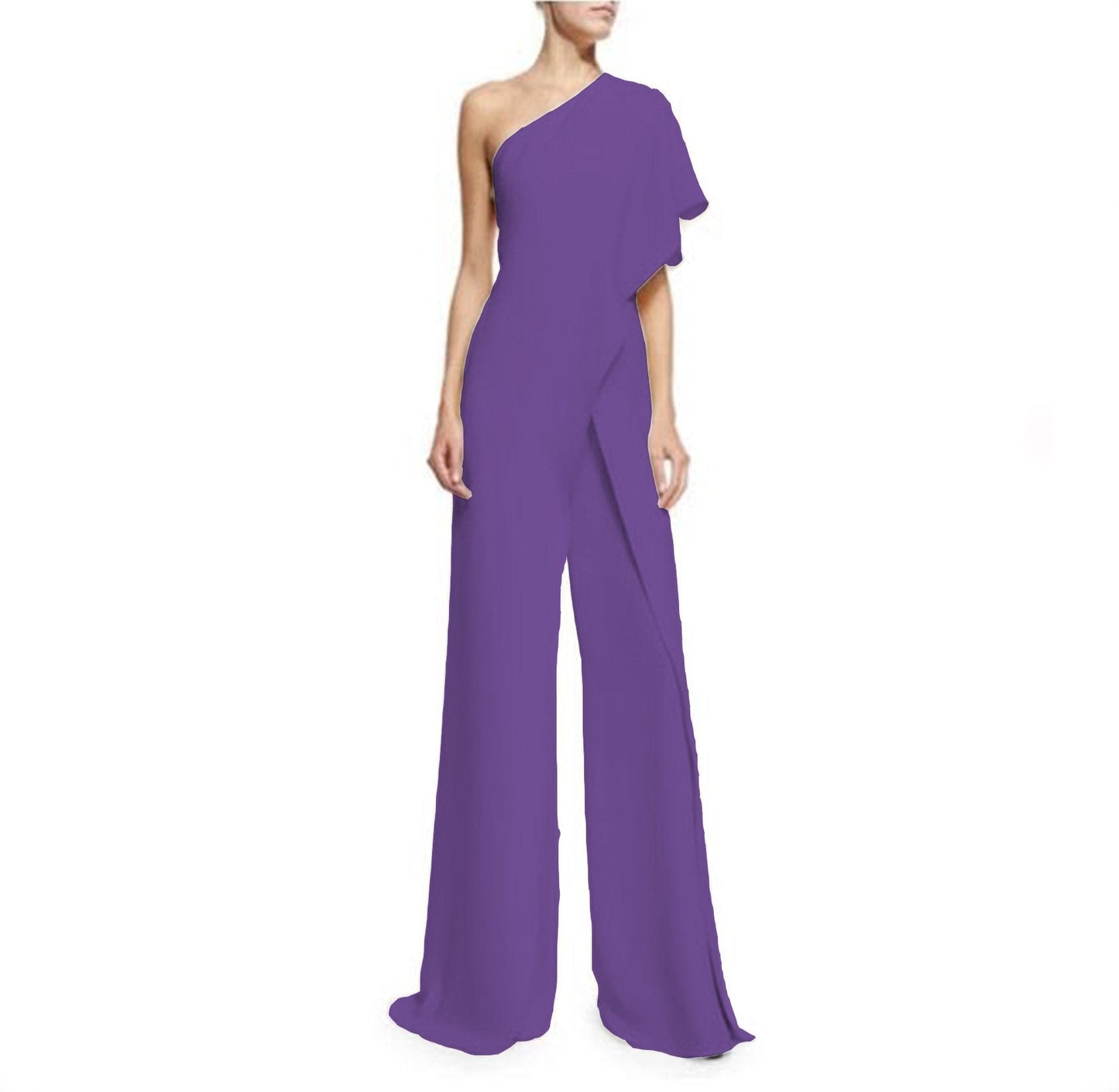 One-shoulder Shawl Sleeve Jumpsuit