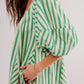 Striped Casual Loose Deep V Wide-leg Romper