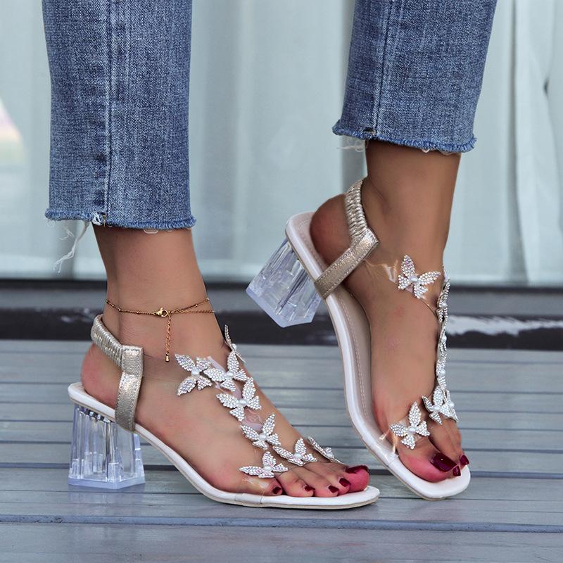 Women's Rhinestone Butterfly Sandals