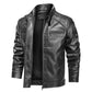 Men's Stand Collar Leather Jacket