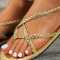 Woven Hollow Out Flat Sandals