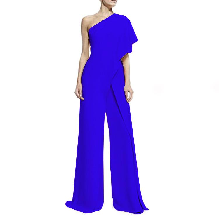 One-shoulder Shawl Sleeve Jumpsuit