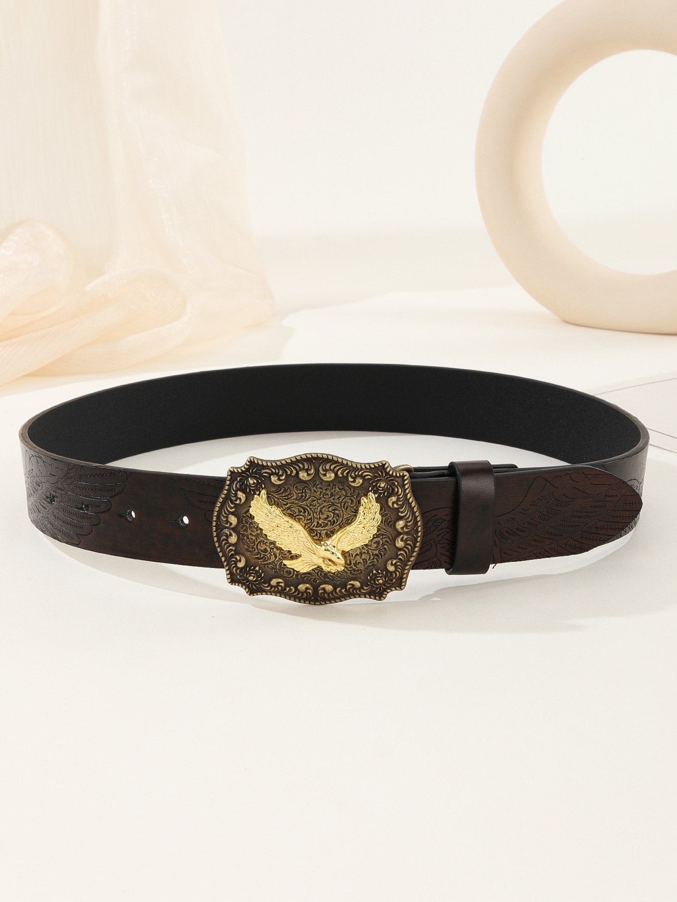 Mens Eagle Leather Belt