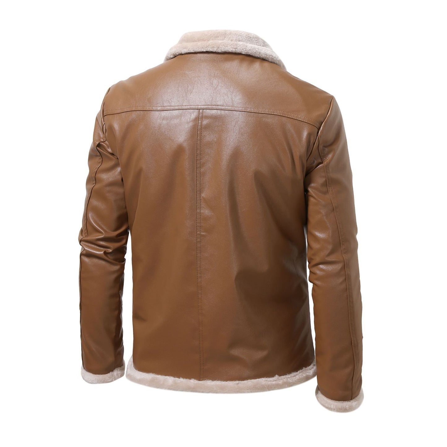 Leather Plush Wool Jacket