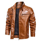 Men's Stand Collar Leather Jacket