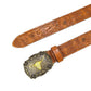 Western Cowboy Leather Belt with Bull Head