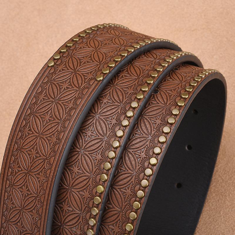 Men's Riveted Bull Head Belt