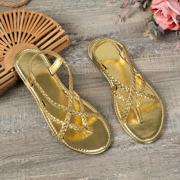 Woven Hollow Out Flat Sandals